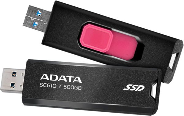 ADATA SSD EXTERNO - SD610-500G-CBK/RD VELOCIDAD 550/500