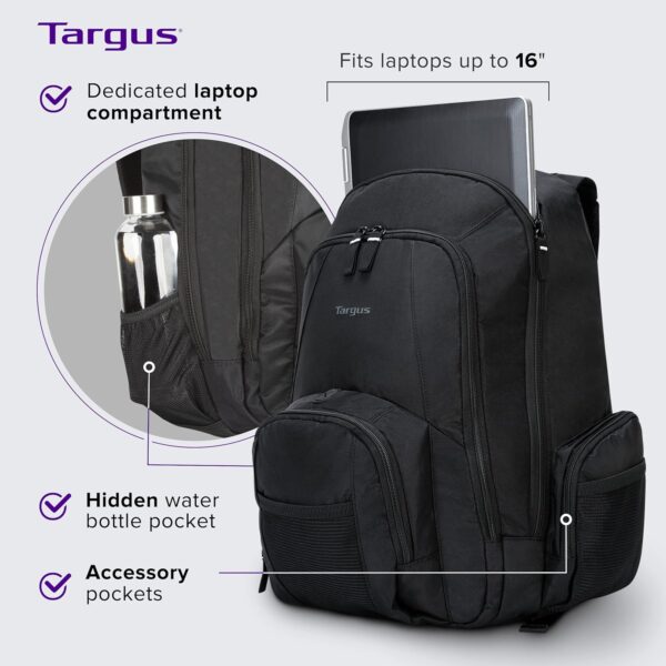 TARGUS 16 GROOVE BACKPACK, BLACK