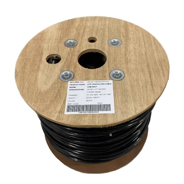 CABLE UTP PARA EXTERIORES CAT5e NETLINKS 70% COBRE 0.5MM, 305MTS, 4 PARES, CCA Y DOBLE RECUBRIMIENTO